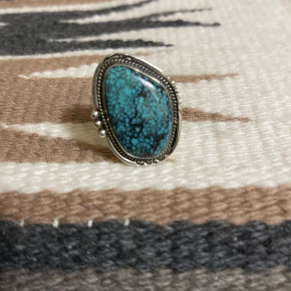 Turquoise Silver Ring - Picture 2 of 4